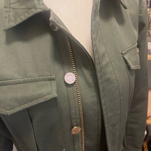 ZADIG AND VOLTAIRE Women's 100% Cotton Kayak Skull Khaki Military Jacket.